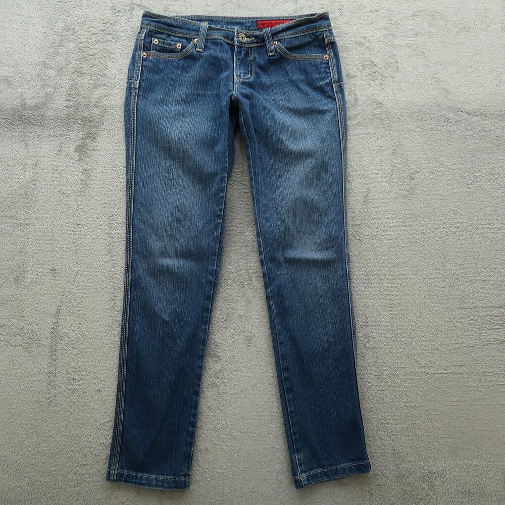 VIGOSS Jeans Womens 26 Blue Low-Rise Straight Denim Pants 29" Inseam Stretch